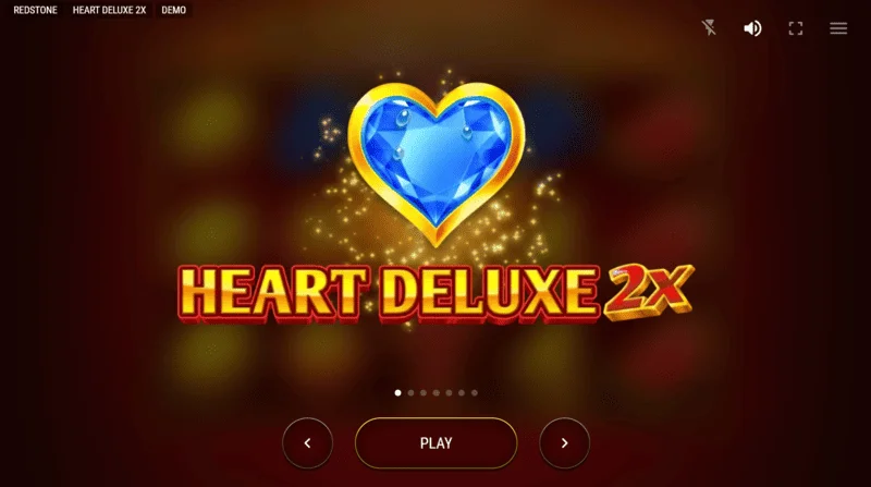 Heart Deluxe 2x – hovedmeny og startskjerm for spilleautomaten
