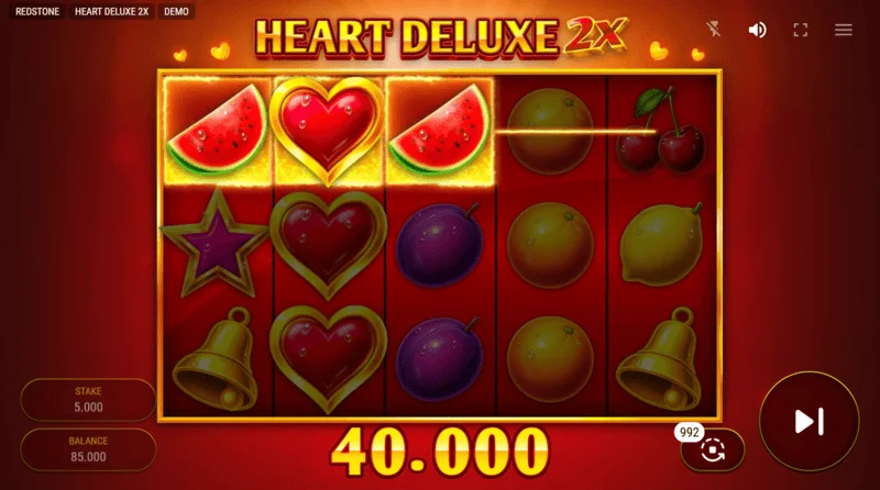 Heart Deluxe 2x – vinnerkombinasjon med Wild på hjulet